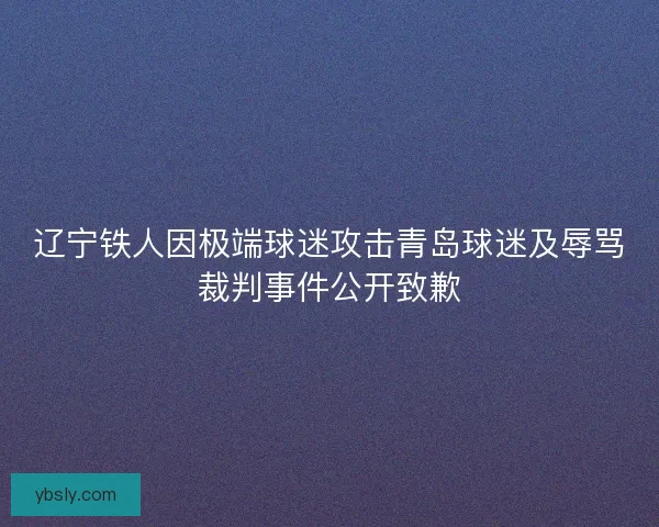 辽宁铁人因极端球迷攻击青岛球迷及辱骂裁判事件公开致歉 辽宁铁人因极端球迷攻击青岛球迷及辱骂裁判事件公开致歉