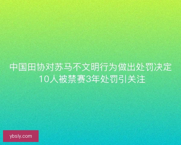 中国田协对苏马不文明行为做出处罚决定 10人被禁赛3年处罚引关注 中国田协对苏马不文明行为做出处罚决定 10人被禁赛3年处罚引关注