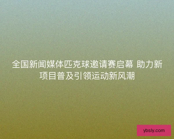 全国新闻媒体匹克球邀请赛启幕 助力新项目普及引领运动新风潮