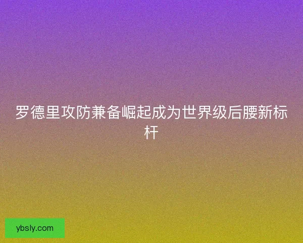 罗德里攻防兼备崛起成为世界级后腰新标杆 罗德里攻防兼备崛起成为世界级后腰新标杆